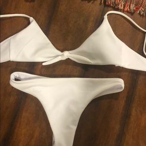 White bikini swimsuit